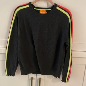 WISPR by BRODIE gray striped colorful shoulder sweater Size M